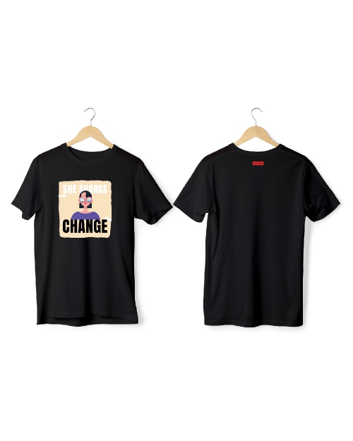 Greys & Blues Grace Pima Round Neck T-Shirt-Black